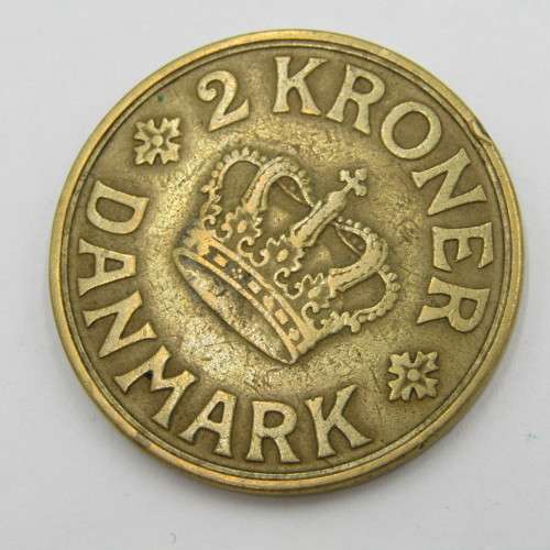 1936 Denmark aluminum bronze 2 Kroner