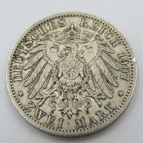 1907 A German State 2 Mark - XF
