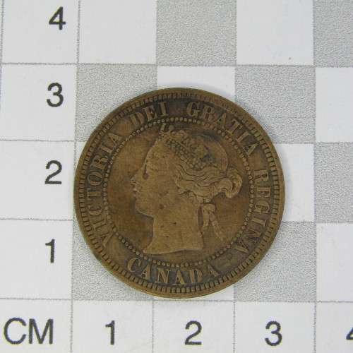 1886 Canada one cents - dark and light