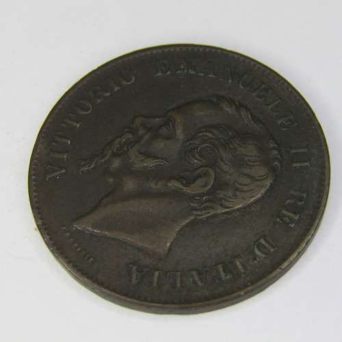 1861 Italy 5 Centesimi  - `M` mintstruk