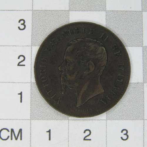 1861 Italy 5 Centesimi  - `M` mintstruk