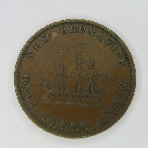 1843 Canada New Brunswick token half penny token - VF