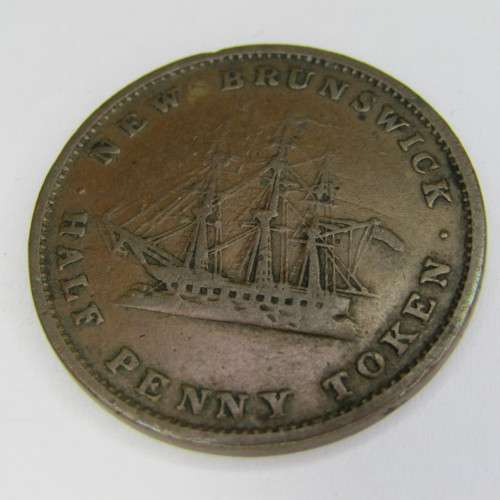 1843 Canada New Brunswick token half penny token - VF