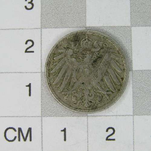 1913 German Empire 5 Pfennig - VF - scarce