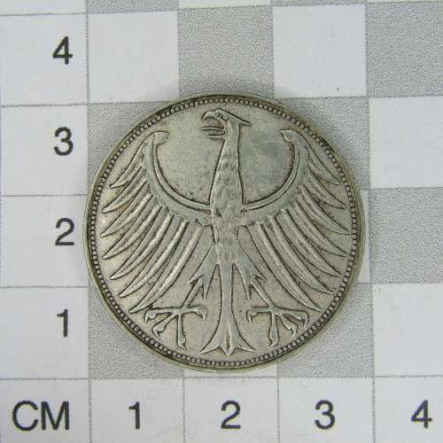 1957 F German 5 Mark - XF