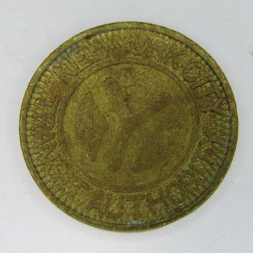 New York City Transit Fare token - cracked die - 2 varieties