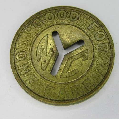 New York City Transit Fare token - cracked die - 2 varieties