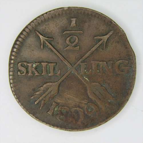 1809 Sweden 1/2 Skilling
