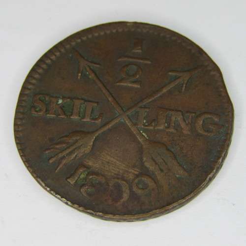1809 Sweden 1/2 Skilling