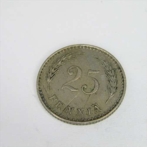 1929 Finland 25 Pennia - scarce - double cracked die