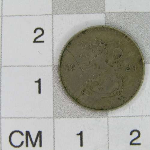1929 Finland 25 Pennia - scarce - double cracked die