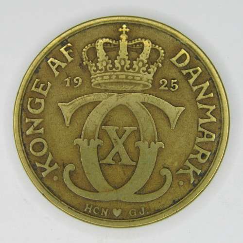 1925 Denmark aluminum bronze 2 Kroner