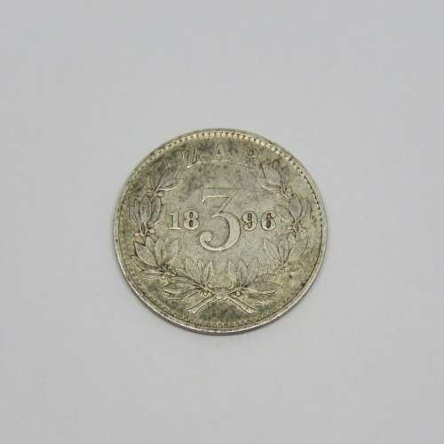 1896 ZAR Paul Kruger 3d fine + tickey