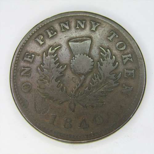 1840 Canada Nova Scotia Penny token