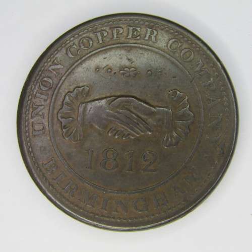 1812 British Union Copper Company token - Birmingham One Penny Token
