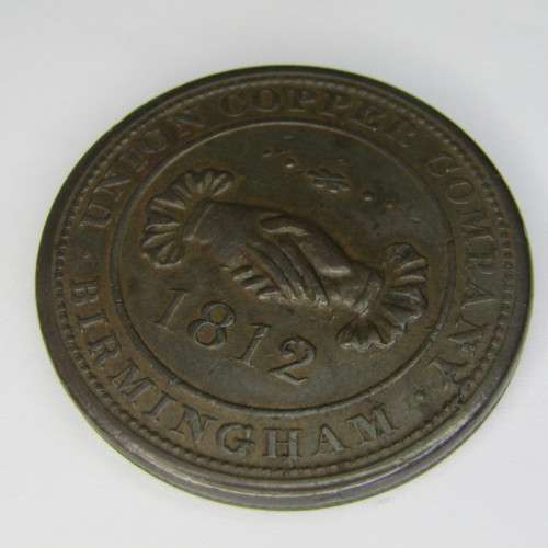 1812 British Union Copper Company token - Birmingham One Penny Token