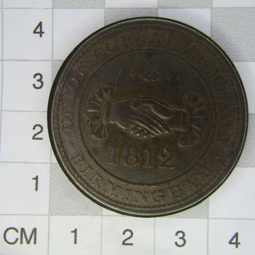 1812 British Union Copper Company token - Birmingham One Penny Token