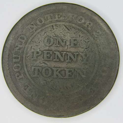 1813 British One Penny Token - well worn
