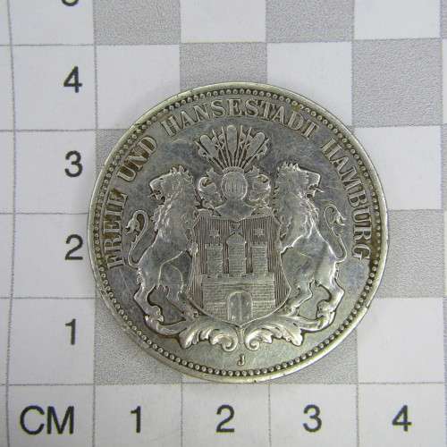 1912 J German States Hamburg 3 Mark
