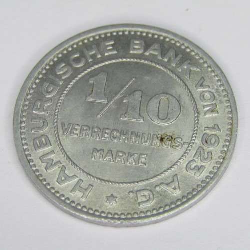 1923 German States Hamburg Reckoning token 1/10th Mark