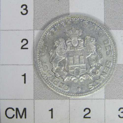 1923 German States Hamburg Reckoning token 5/100th Mark