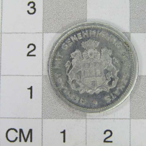 1923 German States Hamburg Reckoning token 1/100th Mark (#5)