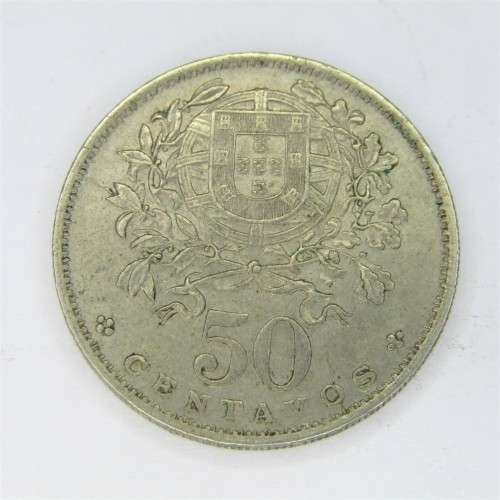 1929 Portugal 50 Centavos - XF+/AU