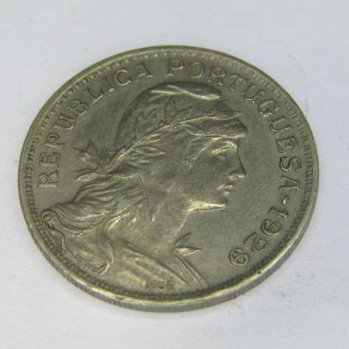 1929 Portugal 50 Centavos - XF+/AU
