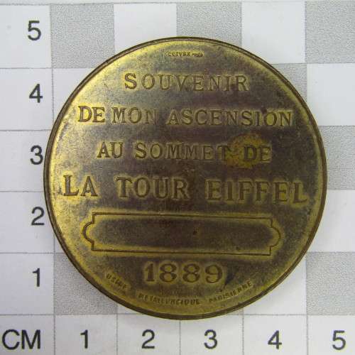 1889 Medallion First Accent of the Eiffel Tower