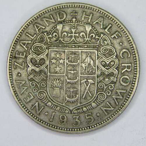1935 New Zealand Half Crown - VF+/aXF