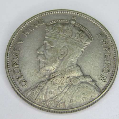 1934 New Zealand Silver Half Crown - VF+/XF