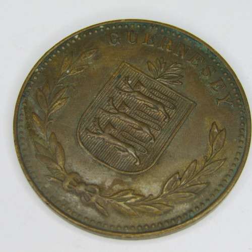 1949 Guernsey 8 Doubles - XF with cracked die