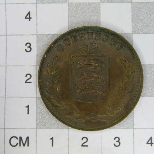 1949 Guernsey 8 Doubles - XF with cracked die