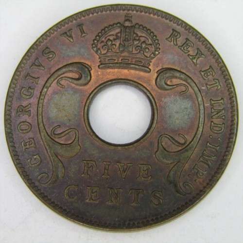 1942 East Africa 5 Cent - `SA` mintmark - uncirculated