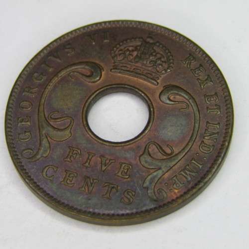 1942 East Africa 5 Cent - `SA` mintmark - uncirculated