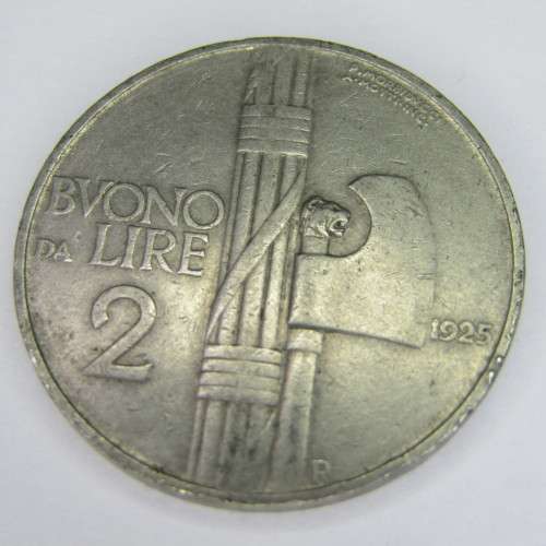 Lot of 3 Italy 2 Lire coins - 1925, 1926 and 1927