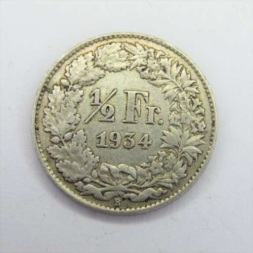 1934 Switzerland 1/2 Francs - aXF