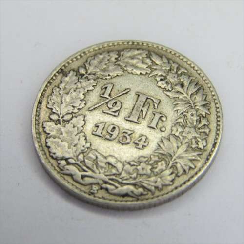 1934 Switzerland 1/2 Francs - aXF