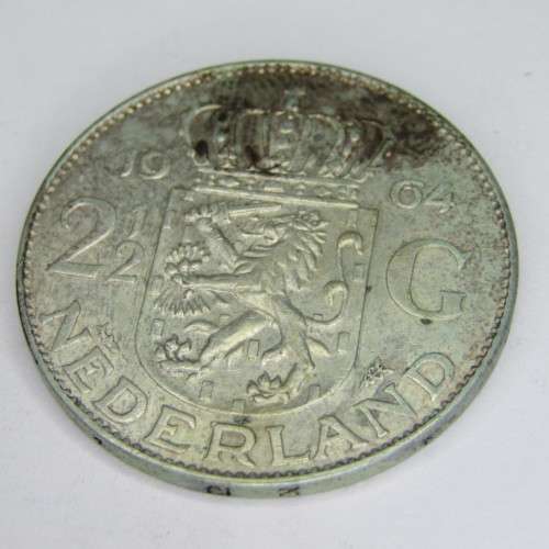 1964 Netherlands 2 1/2 Gulden - some dark silver marks