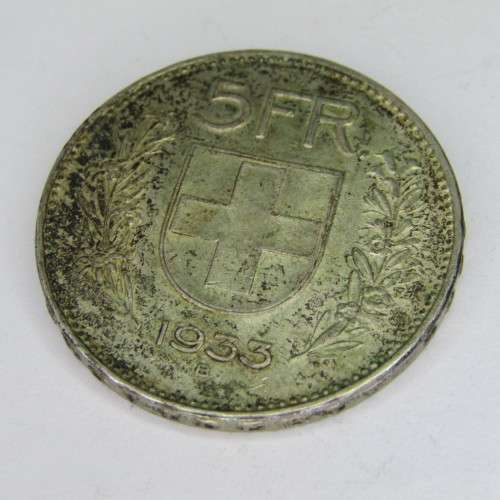 1933 B Switzerland 5 Franc - XF