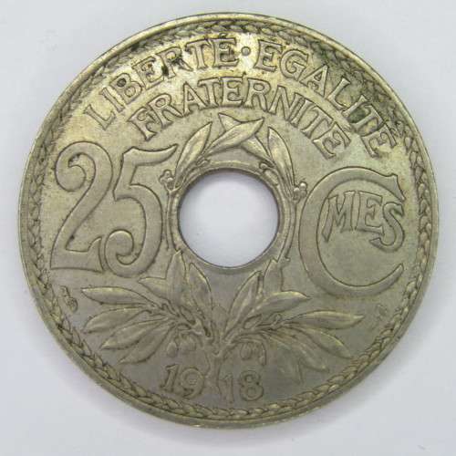 1918 France 25 Centimes - AU