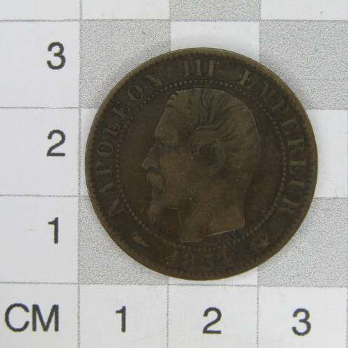 1854 France 5 Centimes `W` mintmark - VF