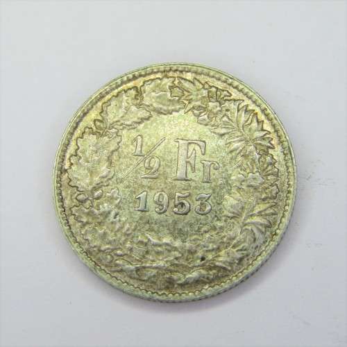 1953 Switzerland Half Franc - AU