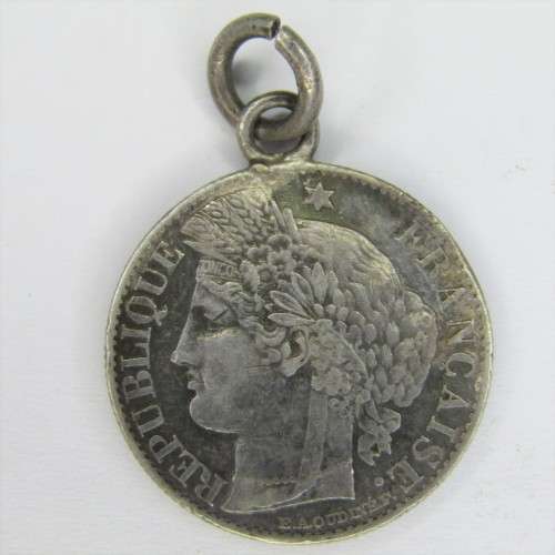1882 France 50 Centimes - XF - mount ring