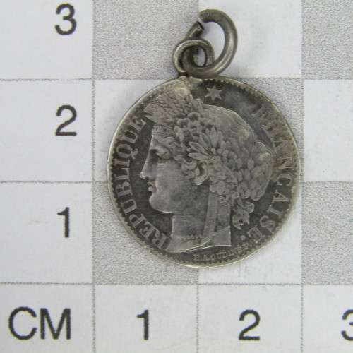 1882 France 50 Centimes - XF - mount ring