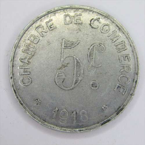 1918 French Notgeld Rouen 5 Cent