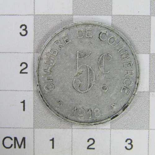 1918 French Notgeld Rouen 5 Cent
