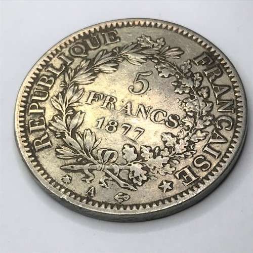 1877 France 5 Franc - VF