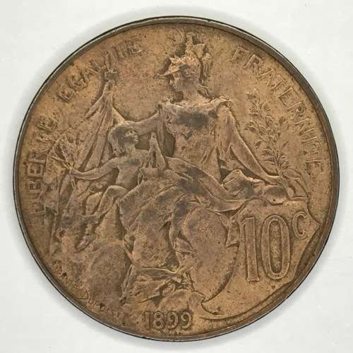 1899 France 10 Centimes - very nice condition