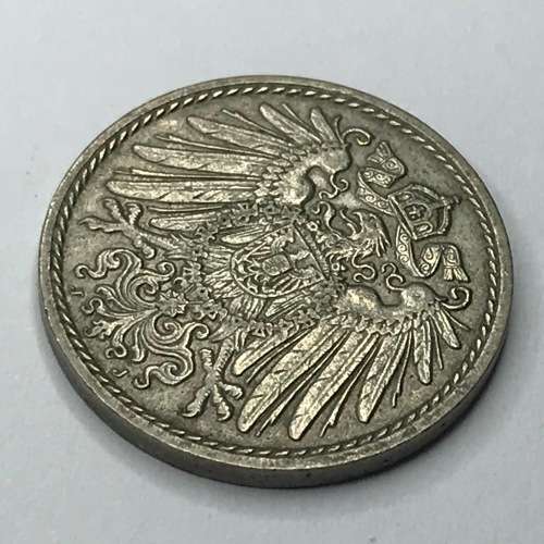 1913 German Empire 5 Pfennig with J mintmark - XF+ - very scarce